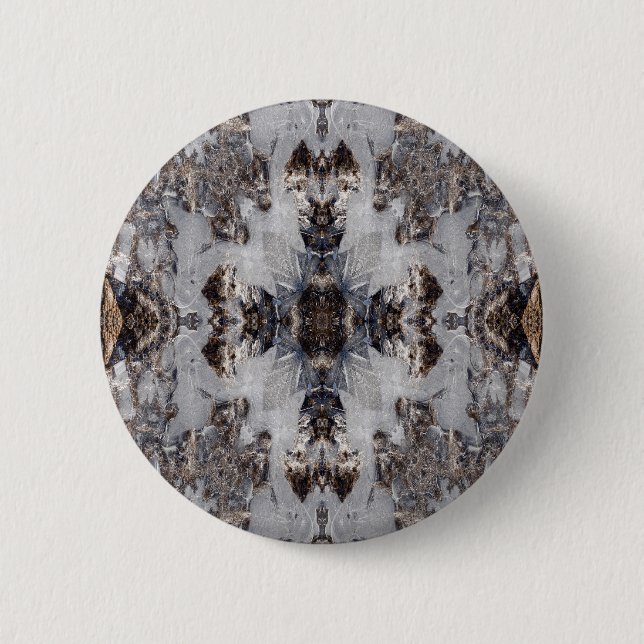 Ice kaleidoscope pattern 2 inch round button (Front)