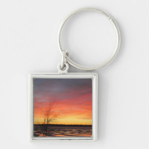 Ice Lake Sunset Keychain