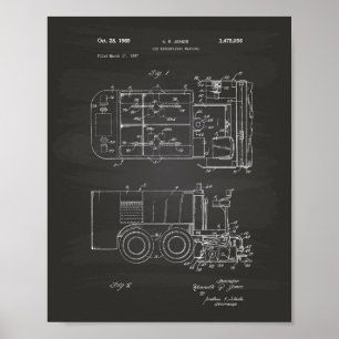 Ice Machine 1969 Patent Art - Chalkboard Poster