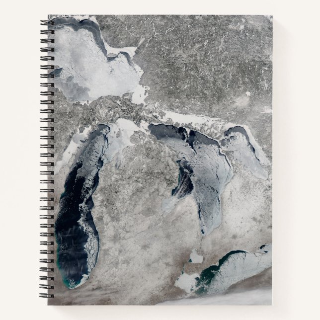 Ice On The Great Lakes, United States. Notebook (Front)