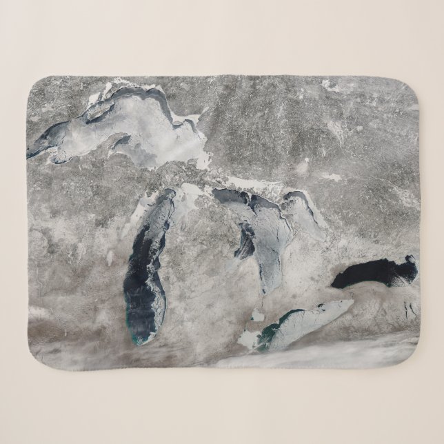 Ice On The Great Lakes, United States. Sherpa Blanket (Front (Horizontal))