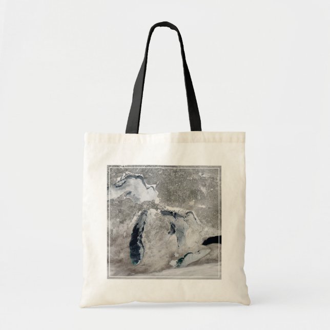 Ice On The Great Lakes, United States. Tote Bag (Front)