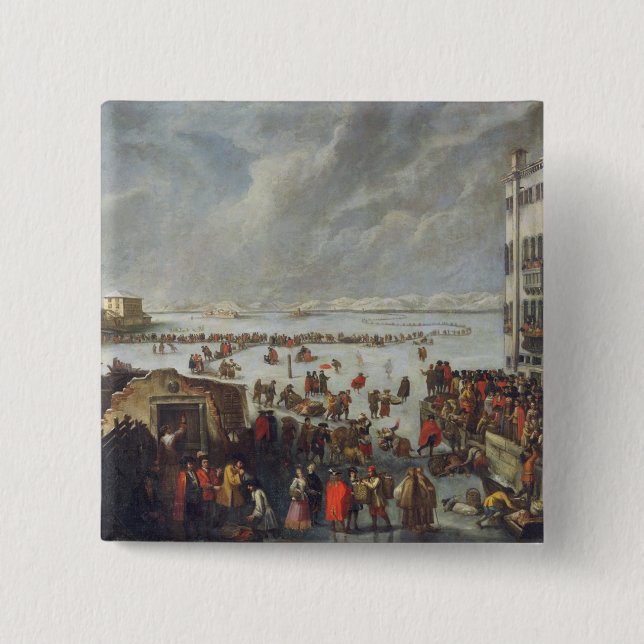 Ice on the Lagoon 2 Inch Square Button (Front)