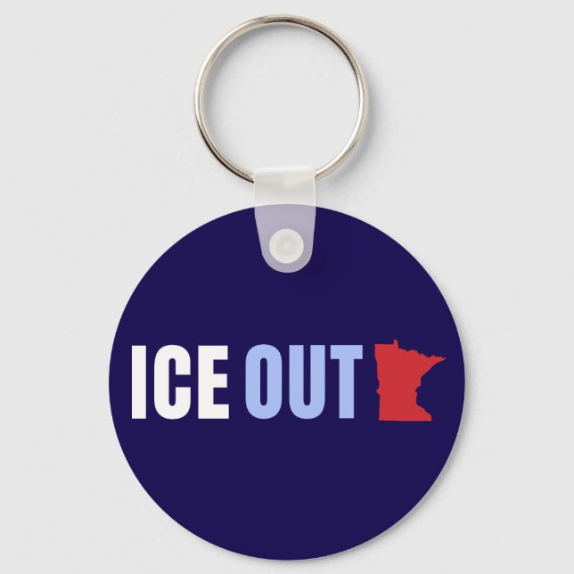 ICE OUT Anti Trump Keychain (Front)