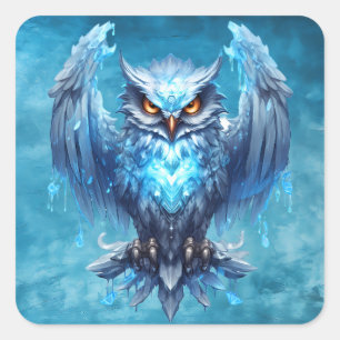 Ice Owl Square Sticker