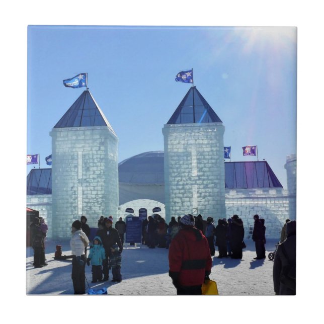 Ice Palace at Carnaval de Quebec, Canada Tile (Front)