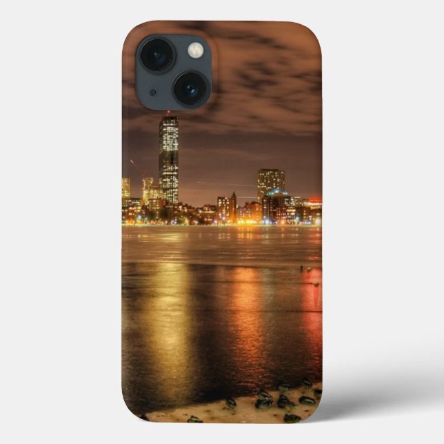 Ice partially melted on Charles River in Boston Case-Mate iPhone Case (Back)