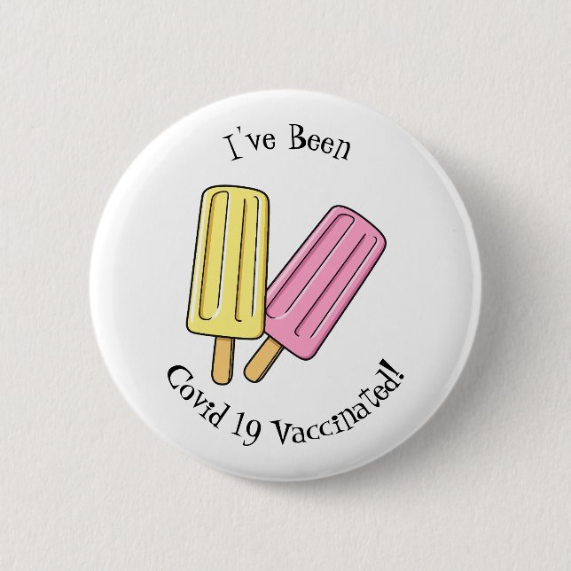 Ice pop cartoon illustration 2 inch round button (Front)