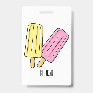 Ice pop cartoon illustration badge