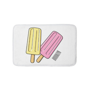 Ice pop cartoon illustration bath mat