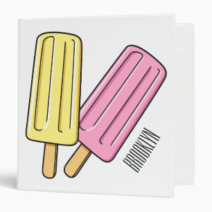 Ice pop cartoon illustration binder
