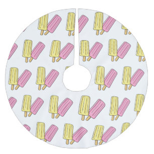 Ice pop cartoon illustration  brushed polyester tree skirt
