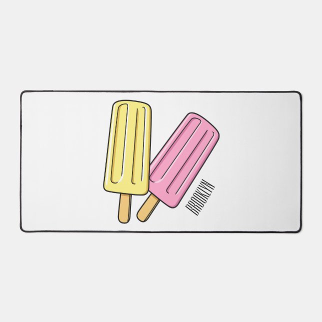 Ice pop cartoon illustration desk mat (Front)