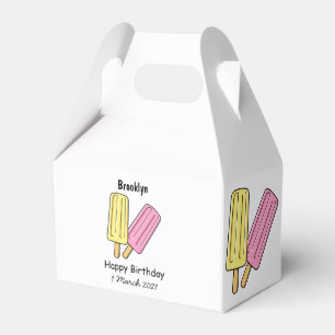 Ice pop cartoon illustration favor box