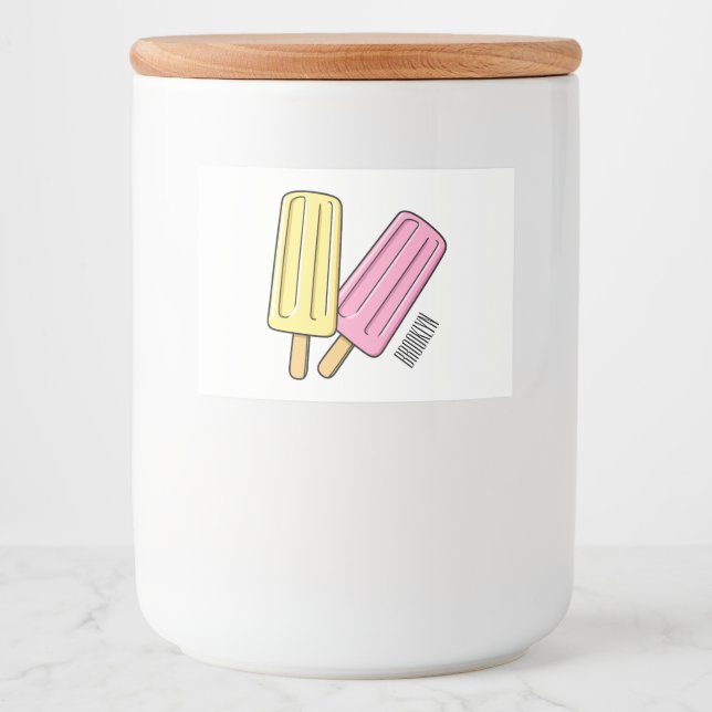 Ice pop cartoon illustration food label (Front)