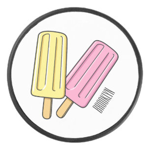 Ice pop cartoon illustration  hockey puck