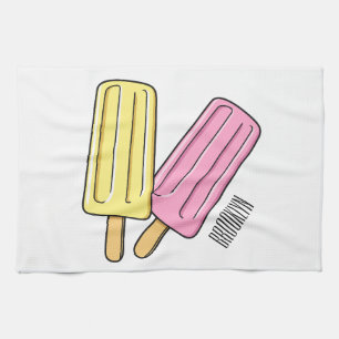 Ice pop cartoon illustration kitchen towel