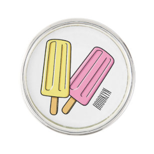 Ice pop cartoon illustration lapel pin