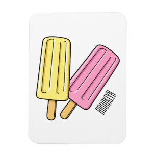 Ice pop cartoon illustration magnet