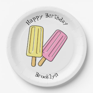 Ice pop cartoon illustration paper plate