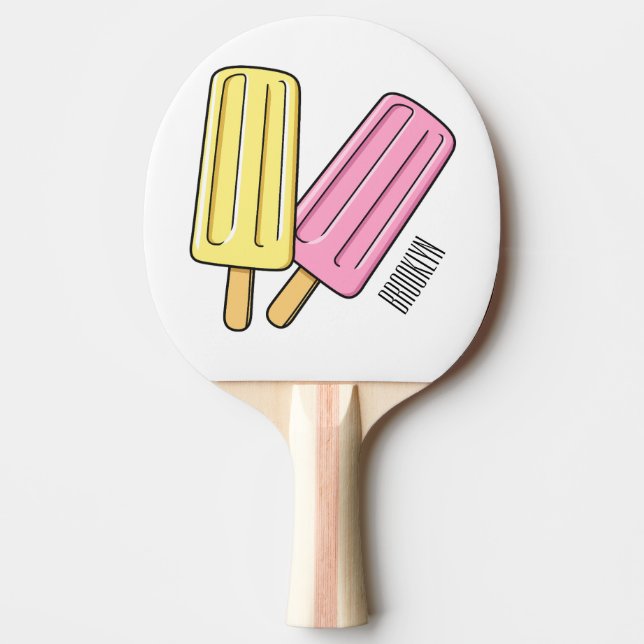 Ice pop cartoon illustration ping pong paddle (Front)