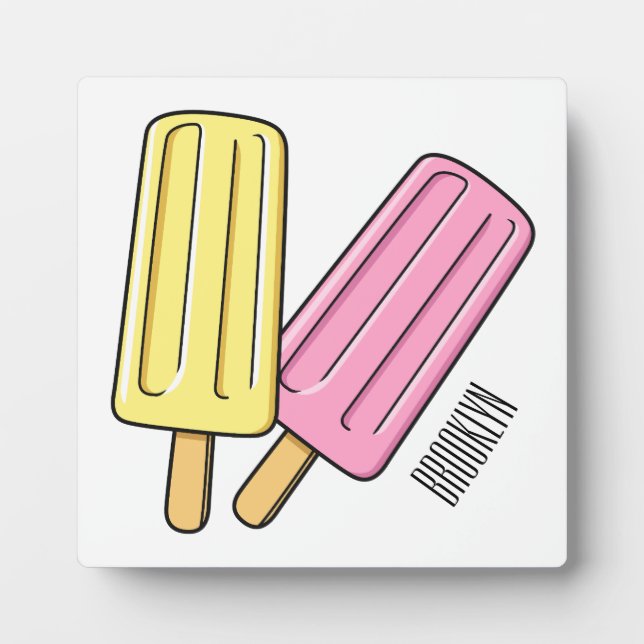 Ice pop cartoon illustration  plaque (Front)