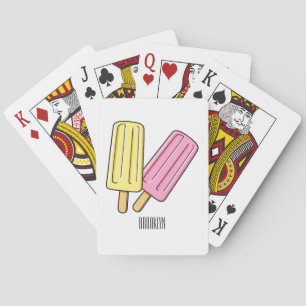 Ice pop cartoon illustration playing cards