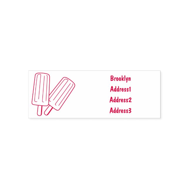 Ice pop cartoon illustration self-inking stamp (Design)