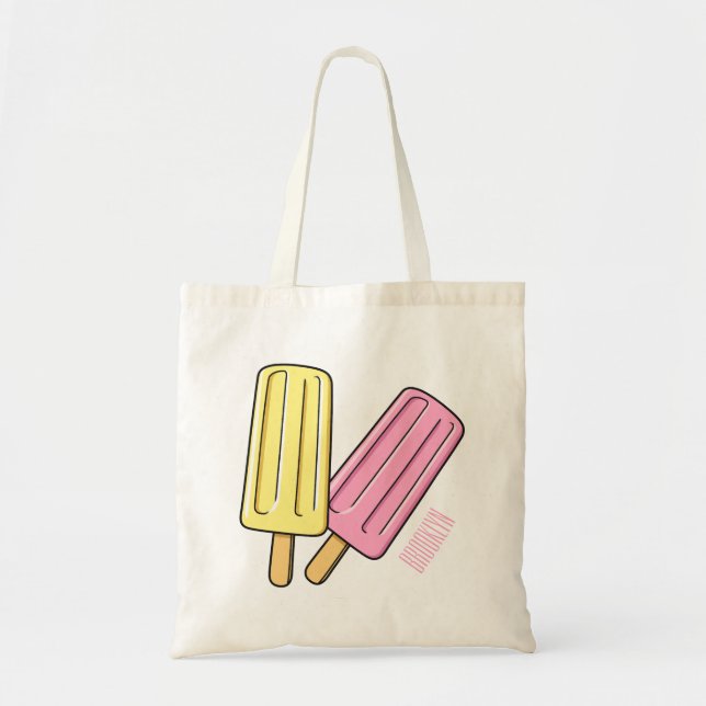 Ice pop cartoon illustration tote bag (Front)