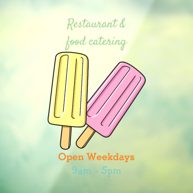 Ice pop cartoon illustration window cling (Sheet 3)