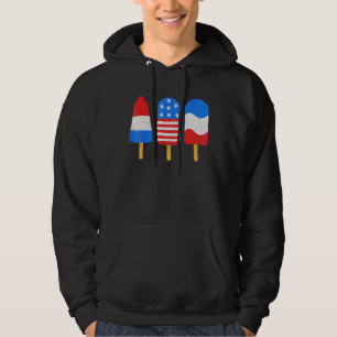 Ice Pops Red White Blue American Flag 4th Of July Hoodie