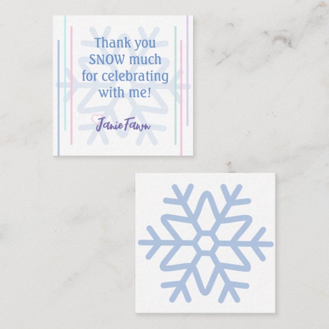 Ice Princess 4th Birthday Party Favour Insert (Front/Back)