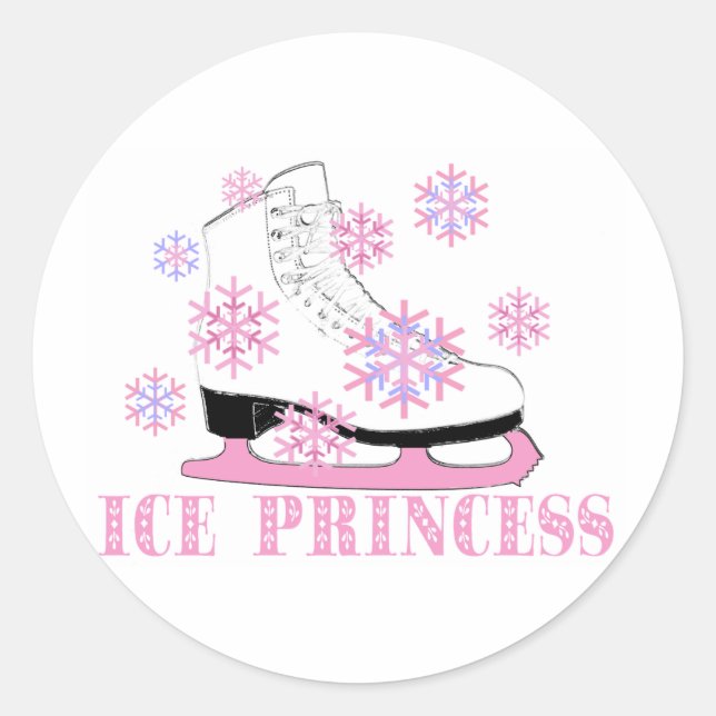 Ice Princess Skate Classic Round Sticker (Front)