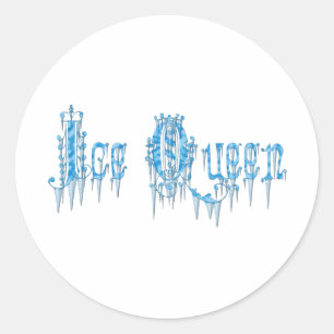 Ice Queen Frozen Royal Feminine Word Art Classic Round Sticker