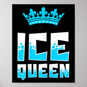 Ice Queen Graphic Ice Fishing Fisher Ice Fish Rod  Poster