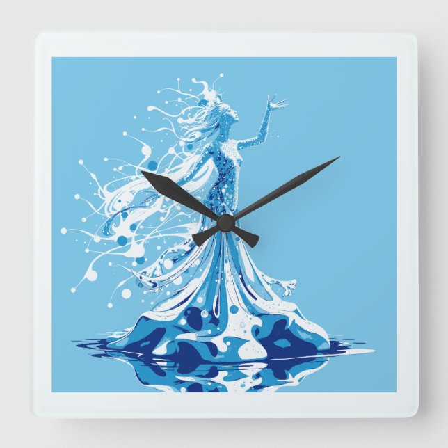 Ice Queen Square Wall Clock (Front)