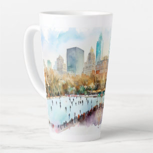 Ice rink Central Park New York  Latte Mug