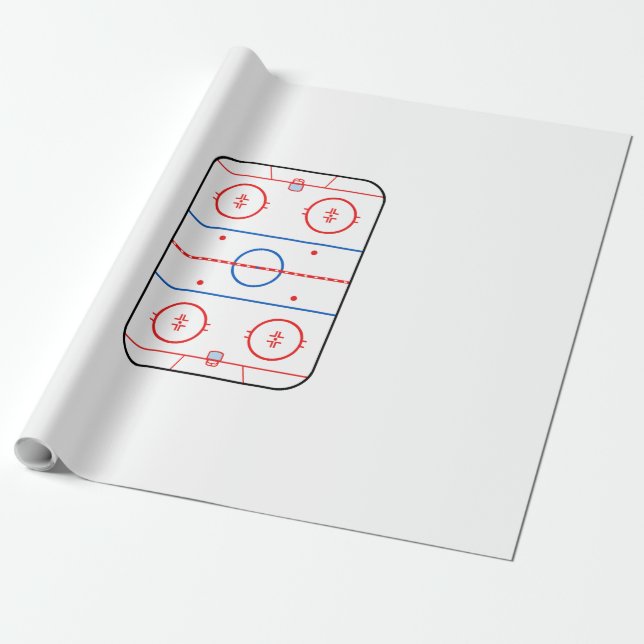 Ice Rink Diagram Hockey Game Companion Wrapping Paper (Unrolled)