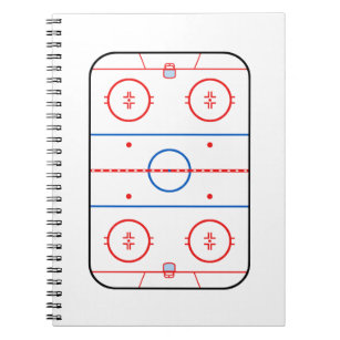 Ice Rink Diagram Hockey Game Decor Notebook