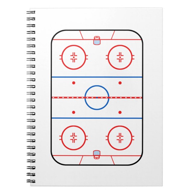 Ice Rink Diagram Hockey Game Decor Notebook (Front)