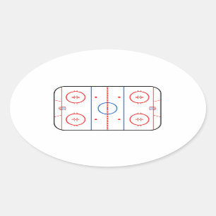 Ice Rink Diagram Hockey Game Decor Oval Sticker
