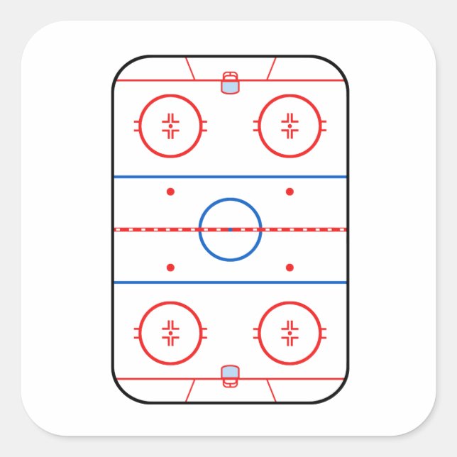 Ice Rink Diagram Hockey Game Decor Square Sticker (Front)