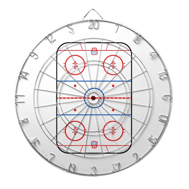 Ice Rink Diagram Hockey Game Design Dartboard (Front)