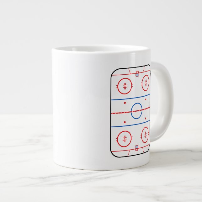 Ice Rink Diagram Hockey Game Design Large Coffee Mug (Front Right)