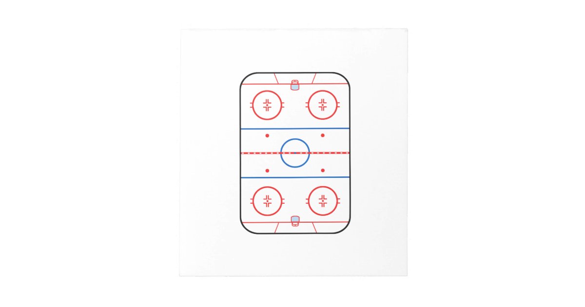 Ice Rink Diagram Hockey Game Design Notepad | Zazzle