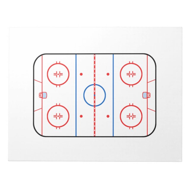 Ice Rink Diagram Hockey Game Design Notepad (Front)