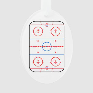 Ice Rink Diagram Hockey Game Design Ornament
