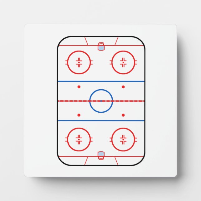 Ice Rink Diagram Hockey Game Design Plaque (Front)