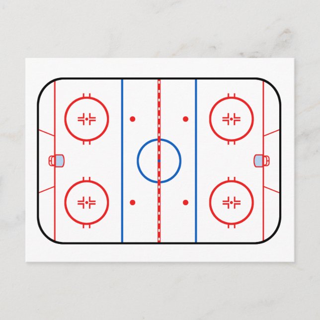 Ice Rink Diagram Hockey Game Design Postcard (Front)