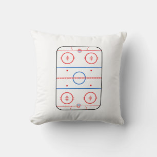 Ice Rink Diagram Hockey Game Design Throw Pillow
